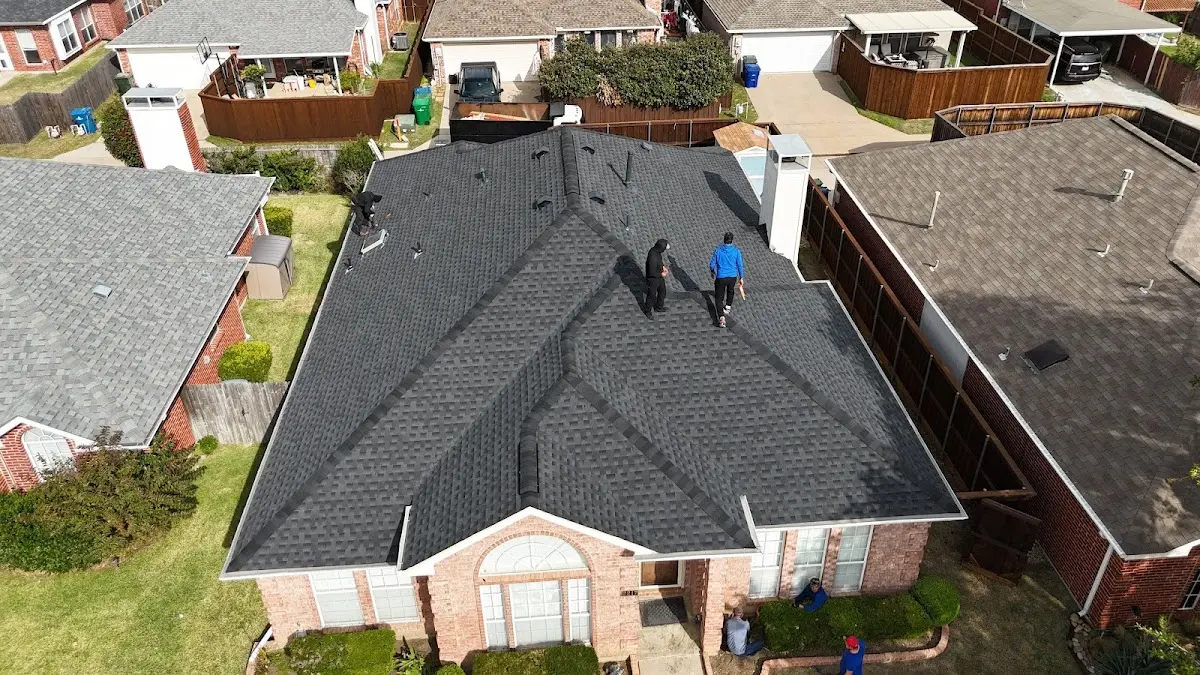 Slate & Tile Roof Repair work in progress on a Bell Gardens property